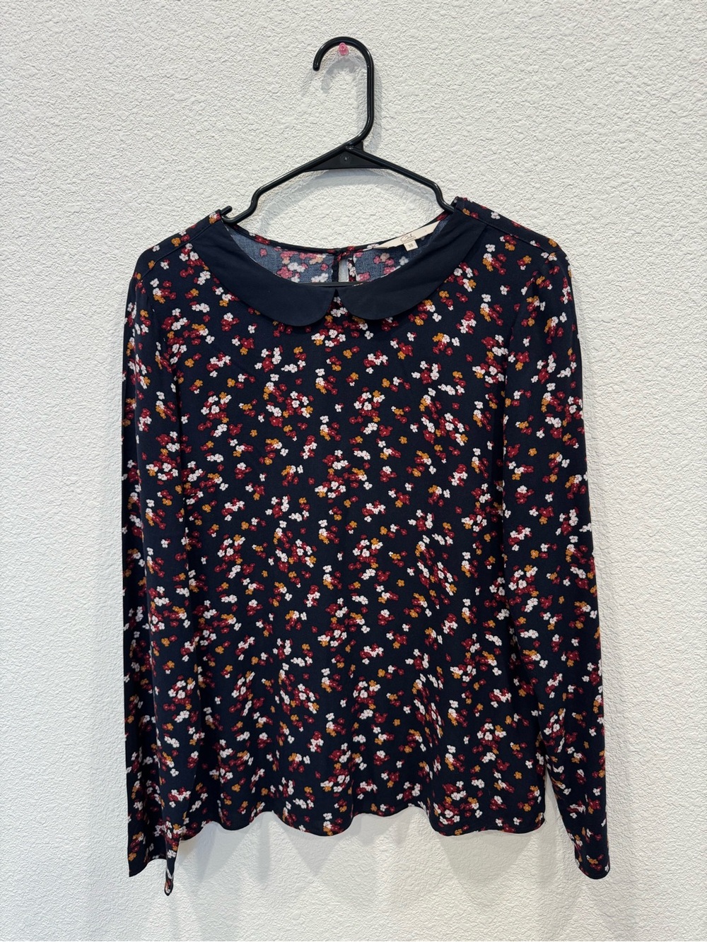 Clockhouse Floral Blouse Peter Pan Collar Long Sleeve Size 38